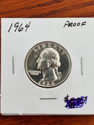 1964  Proof Quarter 90%   Mirrored Surfaces  Beautiful Coin