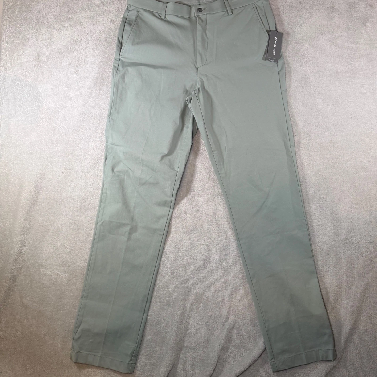 Michael Kors Mens Major Classic Fit Chino Pants Sage Green 34W x 34L NEW