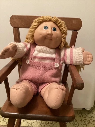VINTAGE CABBAGE PATCH Doll BLONDE PIGTAILS BLUE EYES WITH ORIGINAL CLOTHING ‘80s