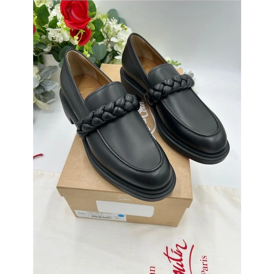 Christian Louboutin Women's Leather Upper Black Casual Shoes for
