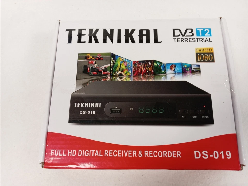 Teknikal DS-019 DVB-T2 HD Digital Receiver und Recorder Originalverpackt Ungetestet Kaum US