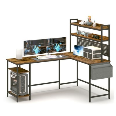 L Shaped Office Desk, Reversible Corner Computer Desk DJYC1