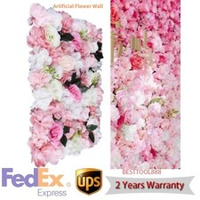 12Pcs Artificial Flower Wall Panel Rose Dahlia Leaves Wedding Backdrop Stage
