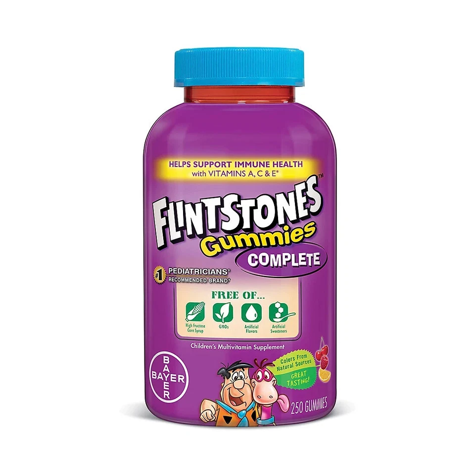Полный детский мультивитаминный комплекс Bayer Flintstones 250 жевательных резинок с отличным вкусом - Изображение 2 из 4