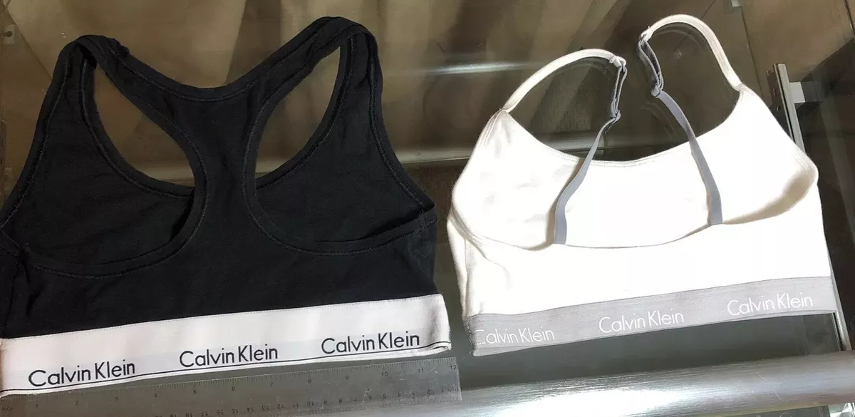 Lot 2 Calvin Klein Black White Bralette Sports Bra Tween/ Teen