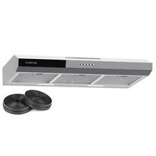 Cooker Hood 90 cm Kitchen Extractor Fan Chimney Hood LED Touch Glass Silver