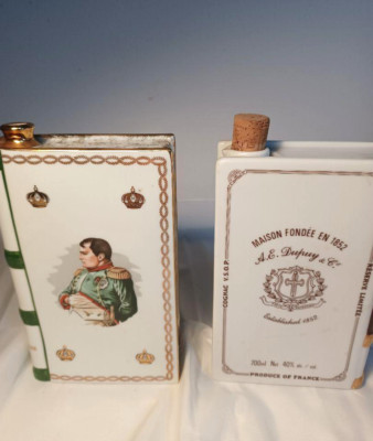 CAMUS NAPOLEON COGNAC Book White Empty Bottle Set of 2 No Stopper