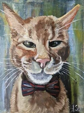 Gentleman Cat – Original Oil Painting 7x9.5"