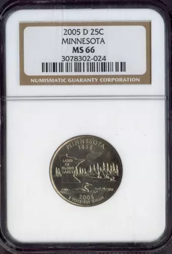 2005-D Minnesota State Quarter NGC MS66 Business Quality