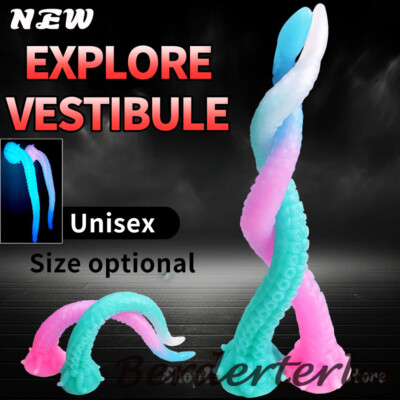 44cm Luminous Anal Plug Super Long Butt Plug Huge Anal Dildo Tentacles