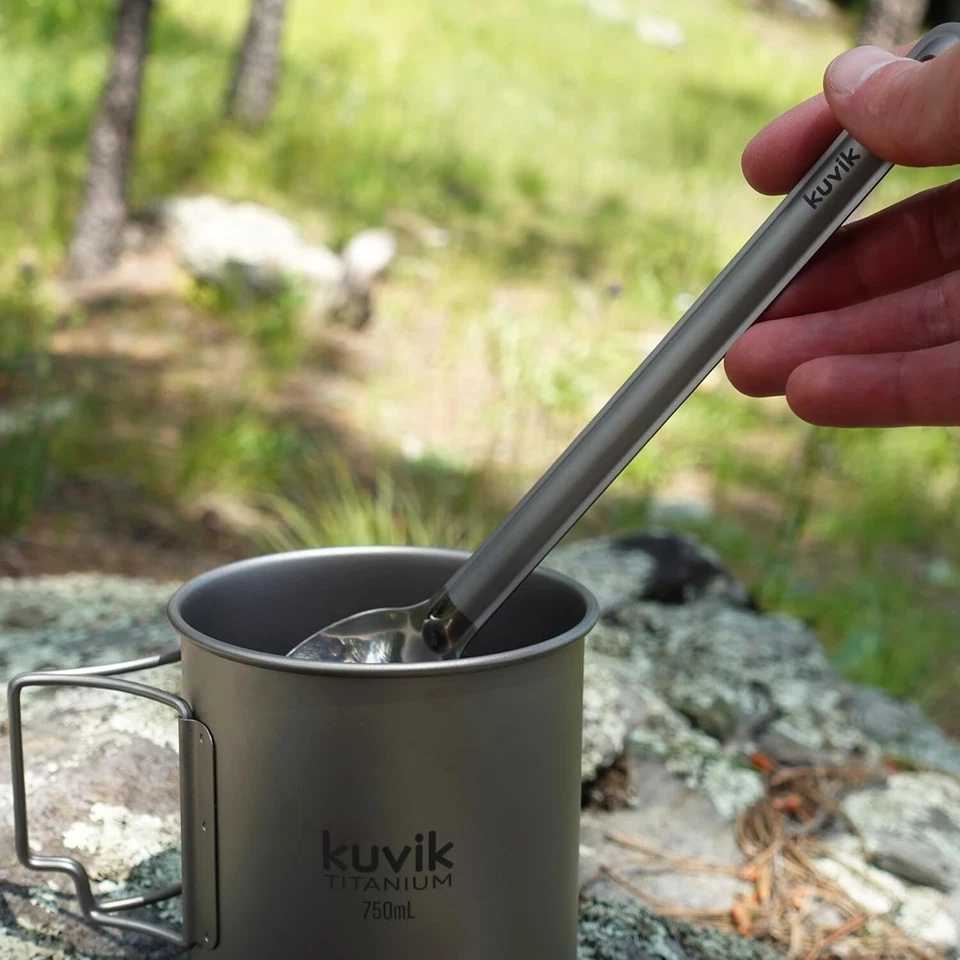 Kuvik Titanium Spork Paquete de 2 - Ultraligero y Compacto para Camping y Senderismo Foto 3 de 3