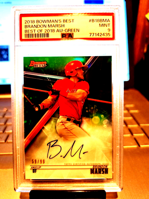 2018 Bowman's Best #59/99 Brandon Marsh Best Of 2018 Auto-Green