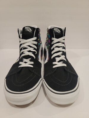  Pre owned Vans  Black Muticolored High Canvas Classic Skate Shoes Sz 10 