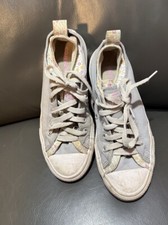 Converse All Star Low Top Gray with Flower Inside Canvas Junior Size 4