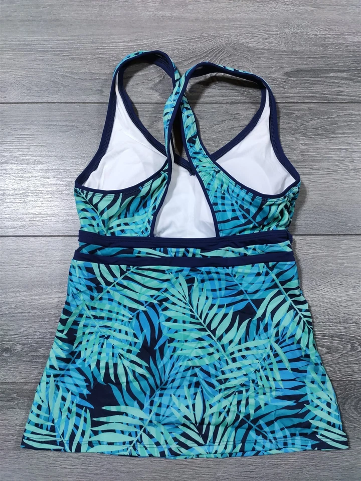 Купальный костюм женский размер 2 высокий темно-синий зеленый высокое качество купальный костюм озеро пляж - Изображение 3 из 4