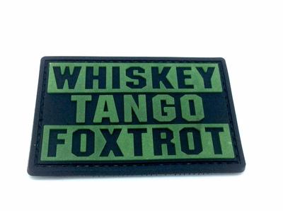 Whiskey Tango Foxtrot WTF Leuchten im Dunkeln PVC Airsoft Paintball Aufnäher