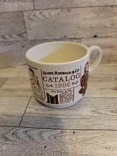 Sears Roebuck Catalog 1906 Advertising Beige Ceramic Coffee Mug Cup Vintage