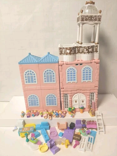 Vtg. Mattel Polly Pocket - 1999 Deluxe Mansion Dream Builders Incomplete Read