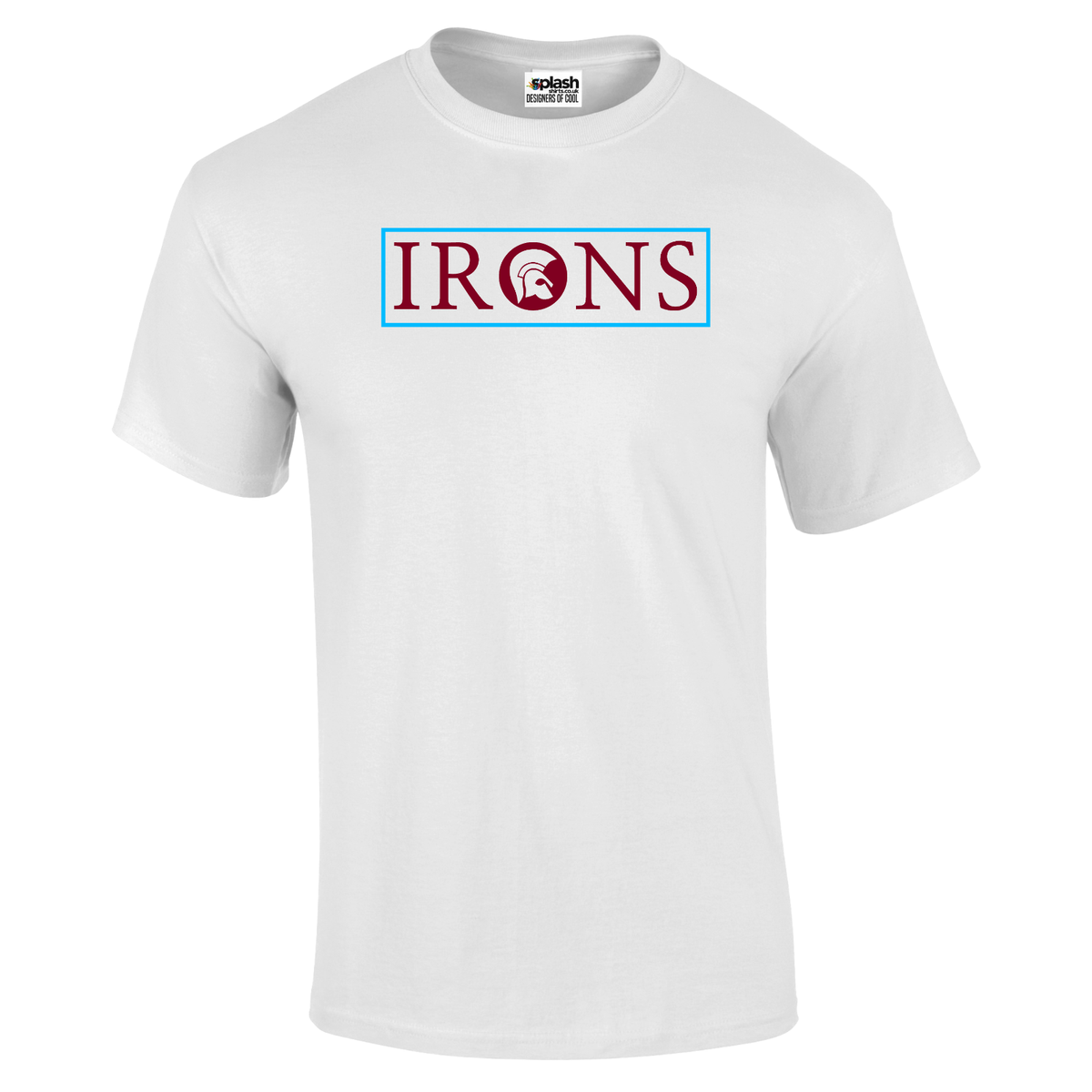 IRONS Trojan Boxed t shirt Hammers West Ham Football fan Claret