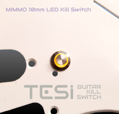TESI MIMMO 10MM LED Chitarra Pulsante Momentario Pulsante Kill - Foto 2