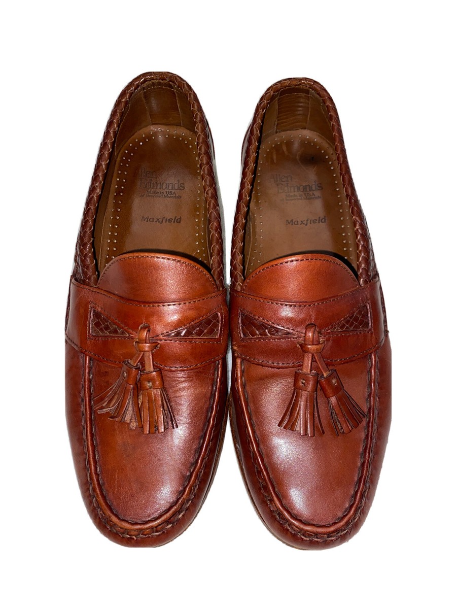 Allen Edmonds Maxfield Men\'s 11 EEE Tassel Loafers Shoes Brown Leather 47716 s-l400.jpg main image 3
