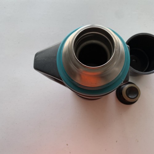 Thermos Grey/Blue Water Soup Insulated Hot Cold Bottle With Handle - Picture 6 of 7