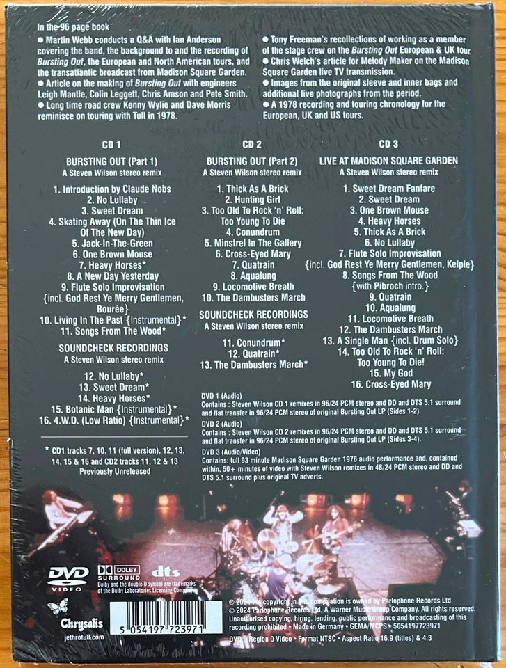 Jethro Tull - Live - BURSTING OUT - The Inflated Edition - 3CD/3DVD - NEU/OVP.! - Bild 2 von 3