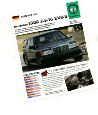 1990 MERCEDES-BENZ 190E 2.5-16 EVO II/ 2 SPEC SHEET / Brochure