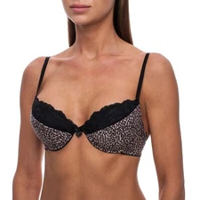 Sexy Push Up Lace Plunge Low Back Sheer T-Shirt Underwire Demi Padded PushUp Bra