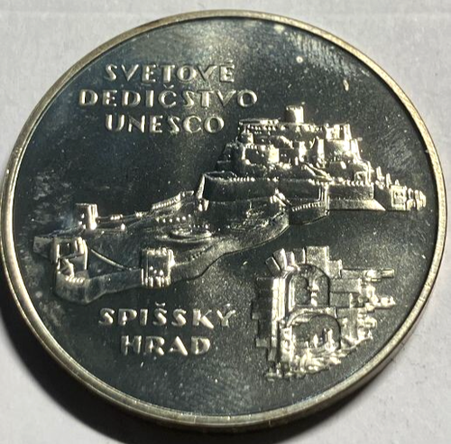 elf Slovakia 200 Korun 1998 Castle UNESCO World Heritage Site Silver