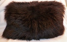 Ladies Victorian Fur Muff Black Brown Long Pile Hand Warmer Antique Huge