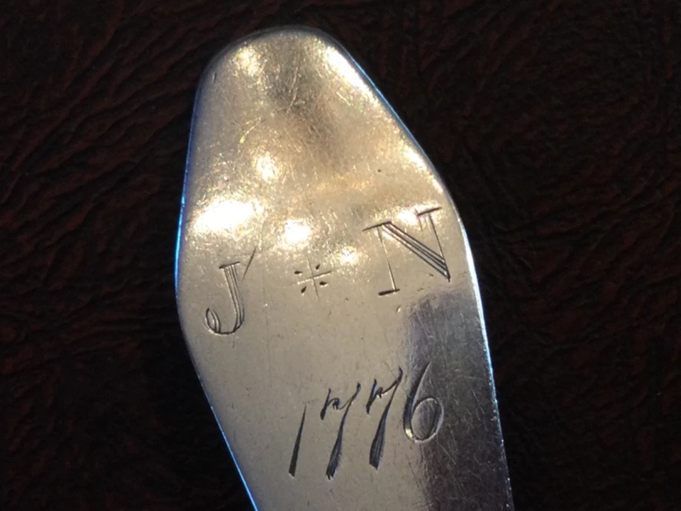 Moneda cucharada de plata Ward & Bartholomew, Hartford, CT, c 1804 Foto 2 de 4