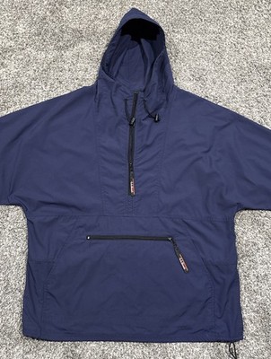 LL Bean Mountain Classic Anorak Windbreaker Jacket Men s Large Navy Blue EUC