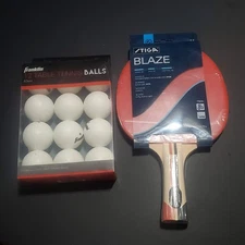 Stiga Blaze Performance Ping Pong Paddle With 12 Franklin Table Tennis Balls NIB