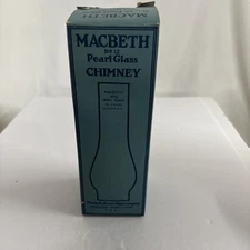 Vintage MacBeth No. 12 Pearl Glass Lamp Chimney  With Original Box And Wrapping