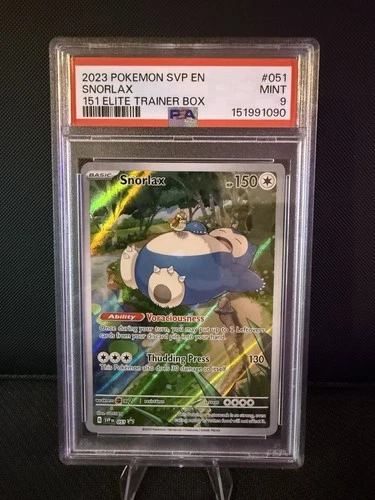 2023 Pokemon PSA 9 Snorlax #51 S&V 151 ETB Black Star Promo Mint