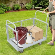 Platform trolley,4 in 1 platform trolley w/ protective cage 1800 lbs Capacity