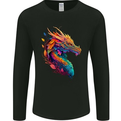 Polo cinese drago da uomo con colletto a maniche corte maglietta da golf slim fit