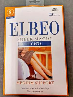 Elbeo Sheer Magic Support Tights XL Size HAZE