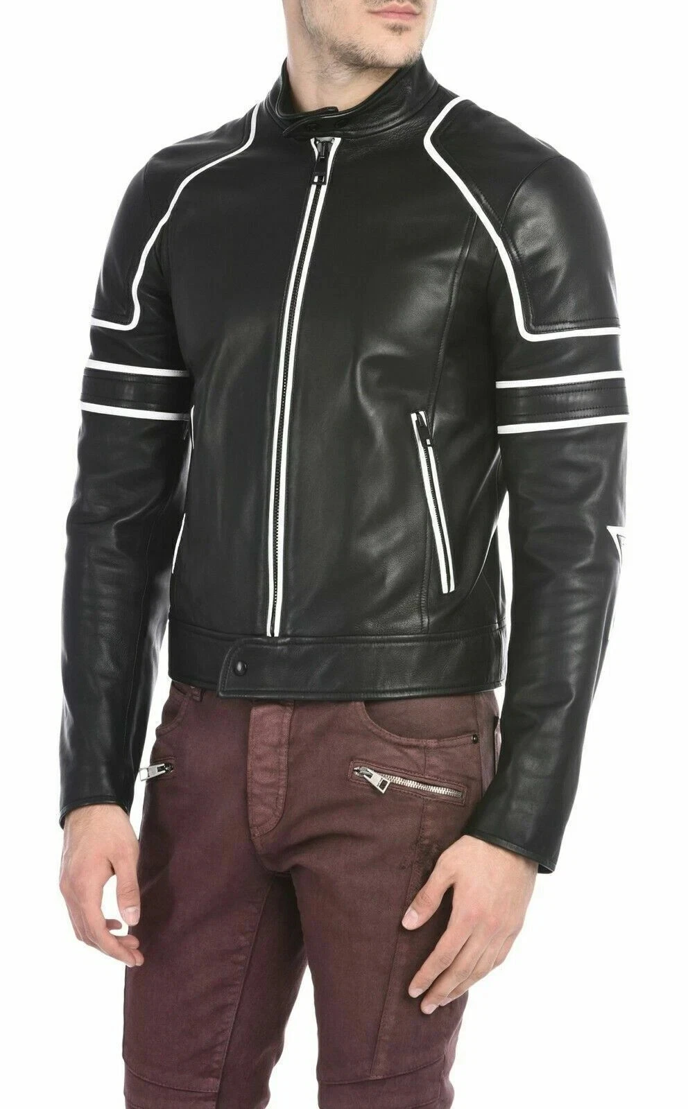 Mens Leather Jacket Impressive Stylish Genuine Leather Biker Jacket for Men Wear
