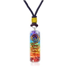 7-Chakra Healing Stone Pendant - Unisex Orgone Necklace for Energy and Balance
