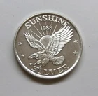 1988 Sunshine Silver Commemorative 1 Oz .999 Silver Proof Round