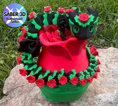 3D Printed Articulated Rose Dragon With Egg