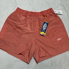 Aftco Shorts Mens 34 Coral Aftech Nylon Fishing Tackle Performance Cargo Outdoor