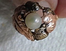 VINTAGE 10k &12k BLACK HILLS GOLD CO. J CO, PEARL Ring 3.6g  12k GOLD  Sz 6.5