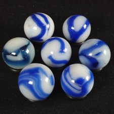 Vintage Marble Lot Blue  White Swirls Alley WVS