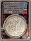 2021-P Silver Eagle PCGS MS70 Emergency Issue T- I  FDI  RARE Label