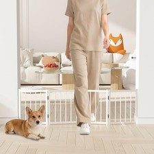 Snuowu 16" Freestanding Short Dog Gate for Small Dogs   Foldable  Retract