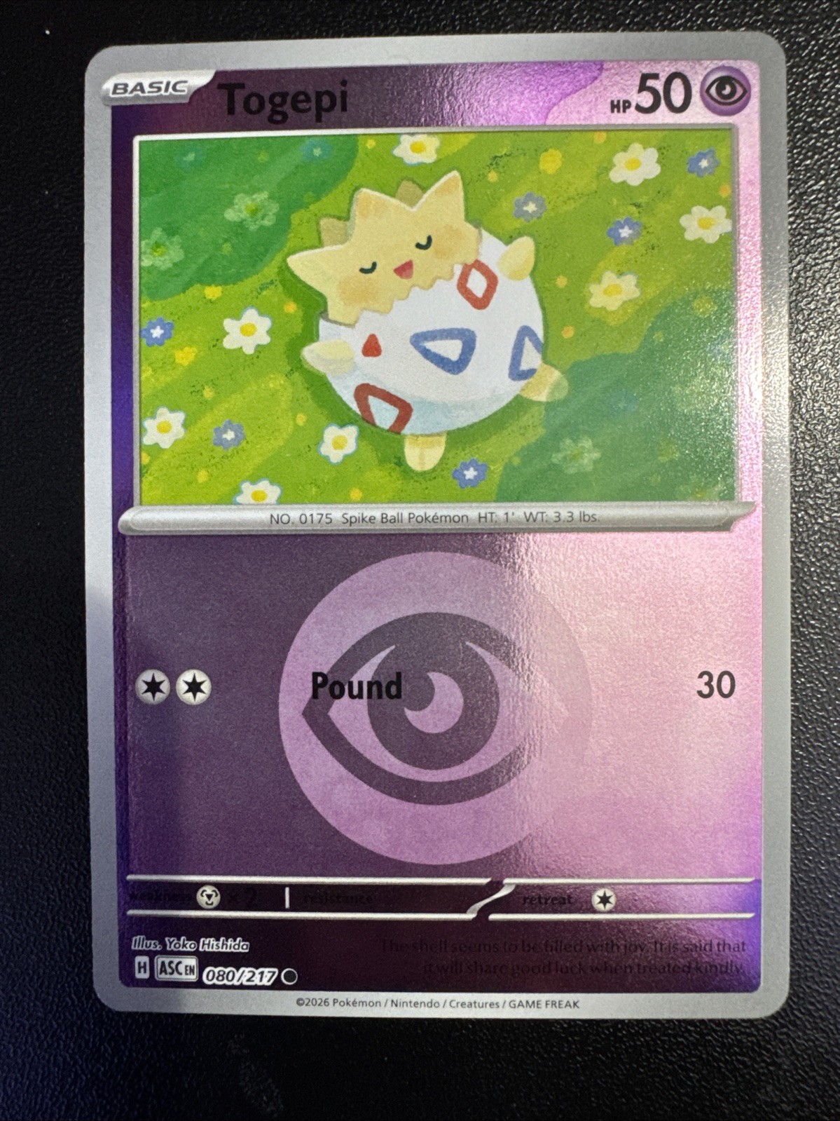 Togepi 80/217 - Reverse Holo Psychic Energy Symbol - ME: Ascended Heroes NM