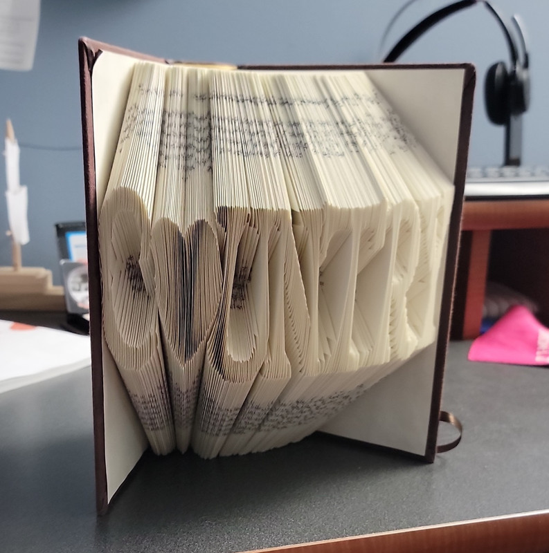 Folded Book Art - Paper Craft Hardcover Book Sculpture Word Design COUNTRY LOVE